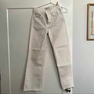 Reformation White Straight Leg Denim